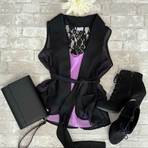 Suzy Shier Jackets & Blazers - SOLD | Elegant & Sheer Suzy Shier Lace Vest